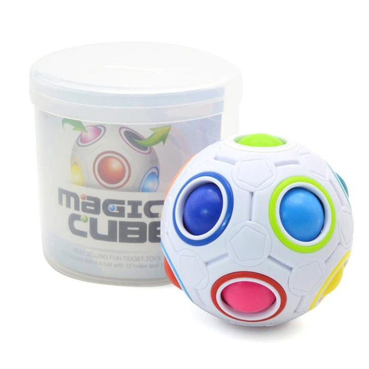 Rund Rubik's Kub, färgsprakande design, unik bollformad leksak med livfulla nyanser, idealisk för hjärngympa.
