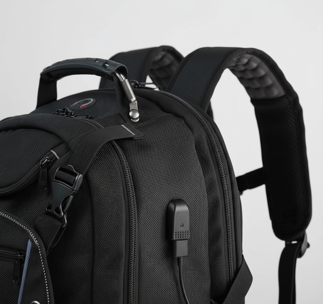 Mångsidig 55L reseryggsäck unisex med laptopfack och smarta funktioner för arbete och resor.