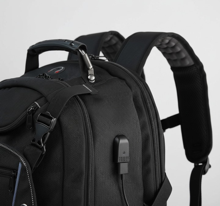 Mångsidig 55L reseryggsäck unisex med laptopfack och smarta funktioner för arbete och resor.