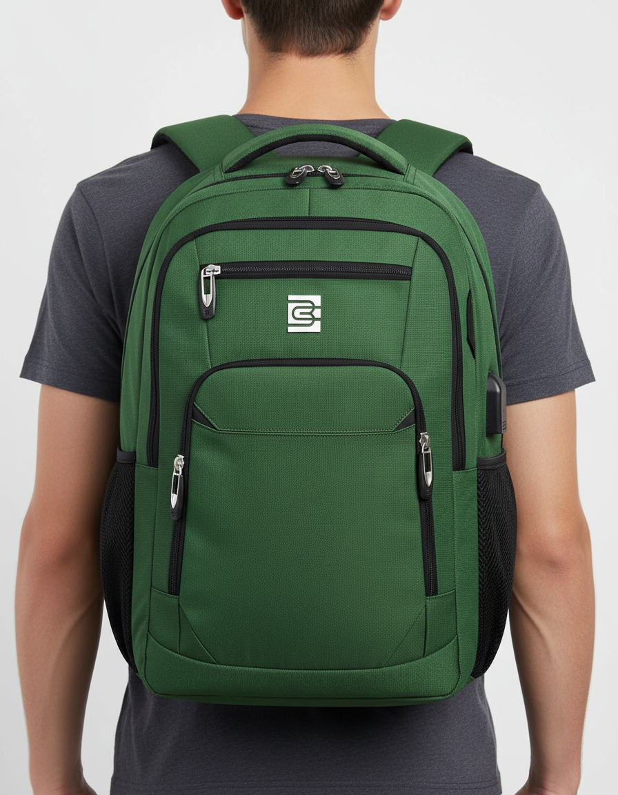 Robust laptopryggsäck 15,6 tum. Slitstark design med stöldskydd & USB för laddning.