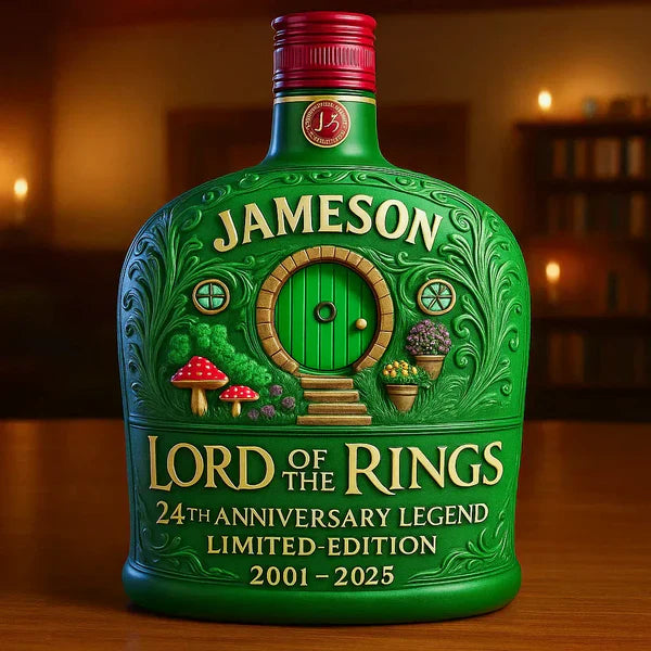 Sagan om ringen 24-års jubileum whiskeydekanter, begränsad upplaga, samlarobjekt för fantasyälskare av Midgård.