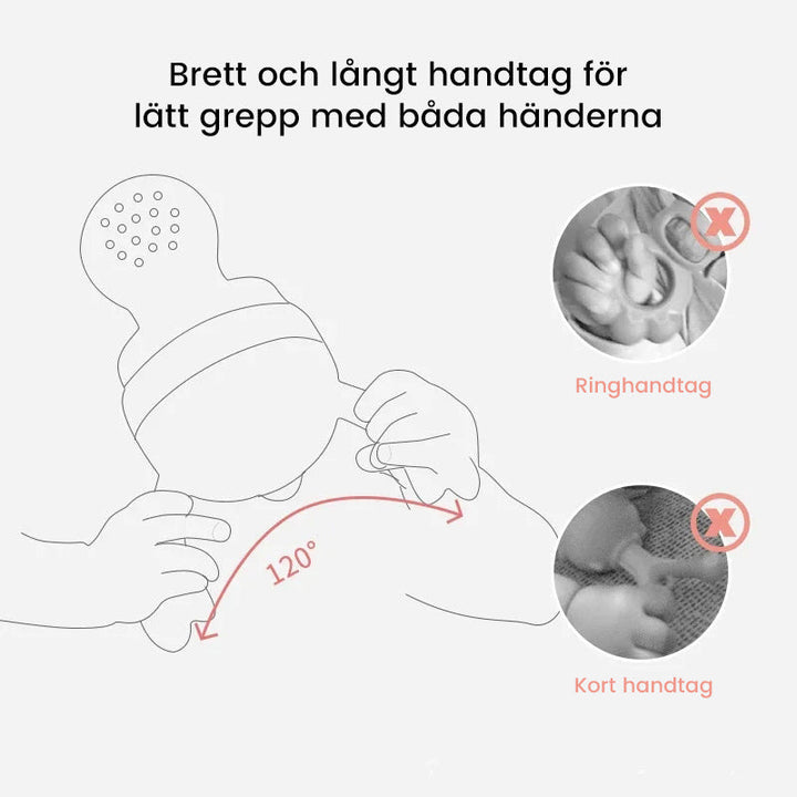 "Säker babynapp i rosa och blå, fruktmatare för småbarn, livfull design och silikonmaterial, minskar kvävningsrisken"