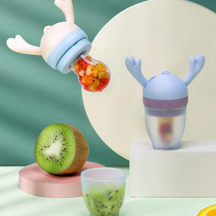 "Säker babynapp i rosa och blå, fruktmatare för småbarn, livfull design och silikonmaterial, minskar kvävningsrisken"