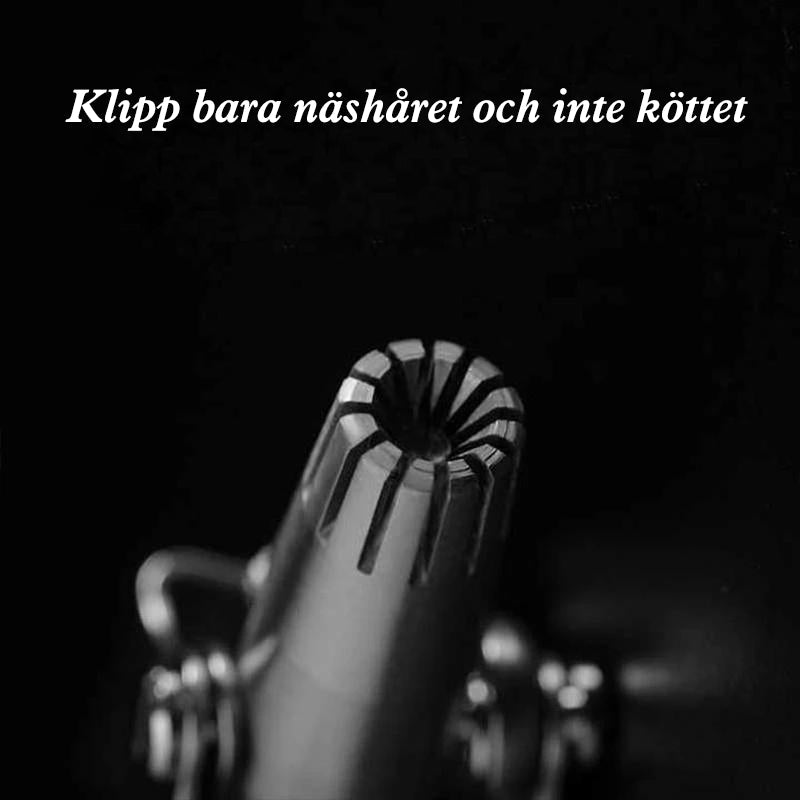 "Säker näshårtrimmer i rostfritt stål för män, lätt och portabel med precisionsblad, perfekt för daglig användning."