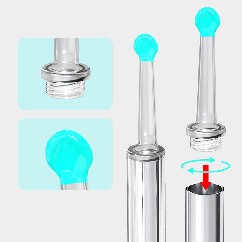 "Säker öronrengörare med spiralformat silikonhuvud och inbyggd HD-kamera för effektiv öronhygien och visuell inspektion."
