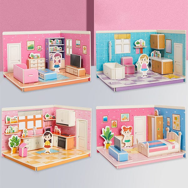 "Sank 3D stereorumspussel för barn, interaktiva leksaker, färgglada bitar, stimulerande design för fantasi och motorik"