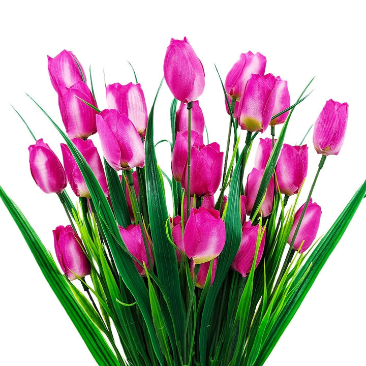 Elegant set med 6 konstgjorda tulpaner, perfekt som gåva för blomsterälskare.