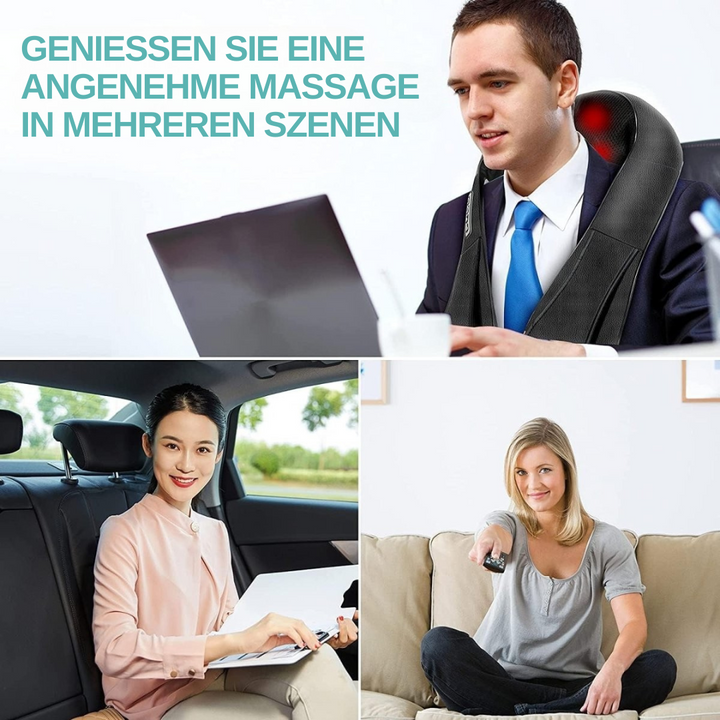 Ergonomisk shiatsu massagekudde med 4 knådhuvuden och infraröd värme för djupgående wellness.