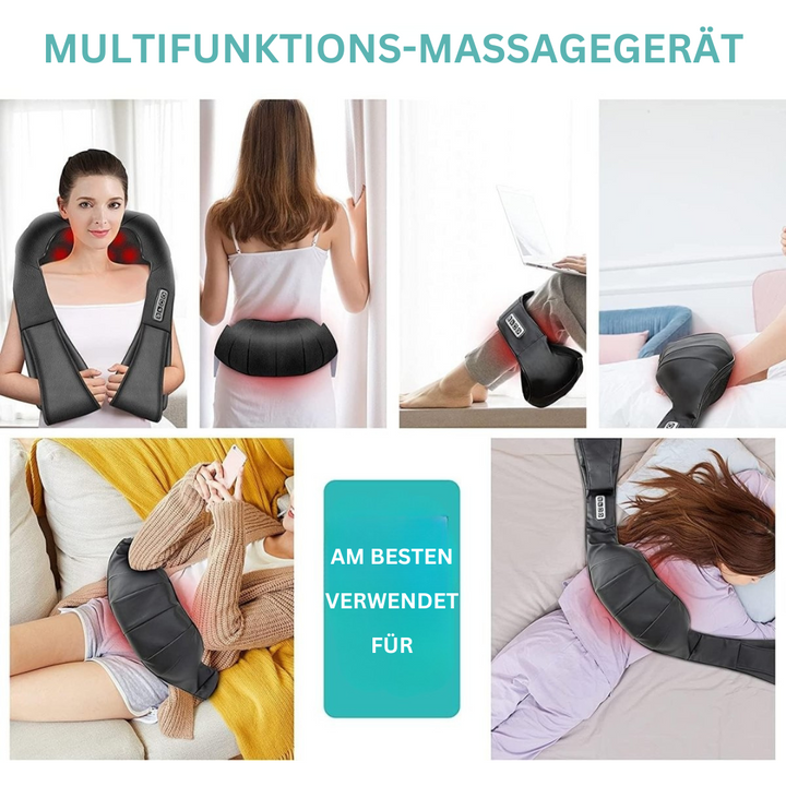 Wellness shiatsu-massagekudde med infraröd värme. Lindrar muskelvärk, stress och främjar avkoppling.