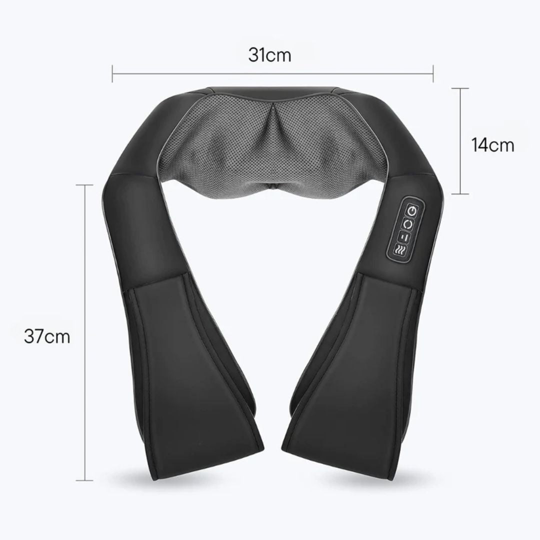Intensiv shiatsu massager med värme för nacke och rygg. Lindrar effektivt smärta och främjar avslappning.
