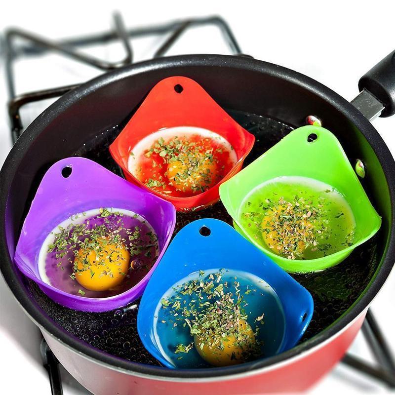 "Silikon äggform i livfulla färger, perfekt för matlagning, bakning och geléer, tål höga temperaturer, BPA-fri."