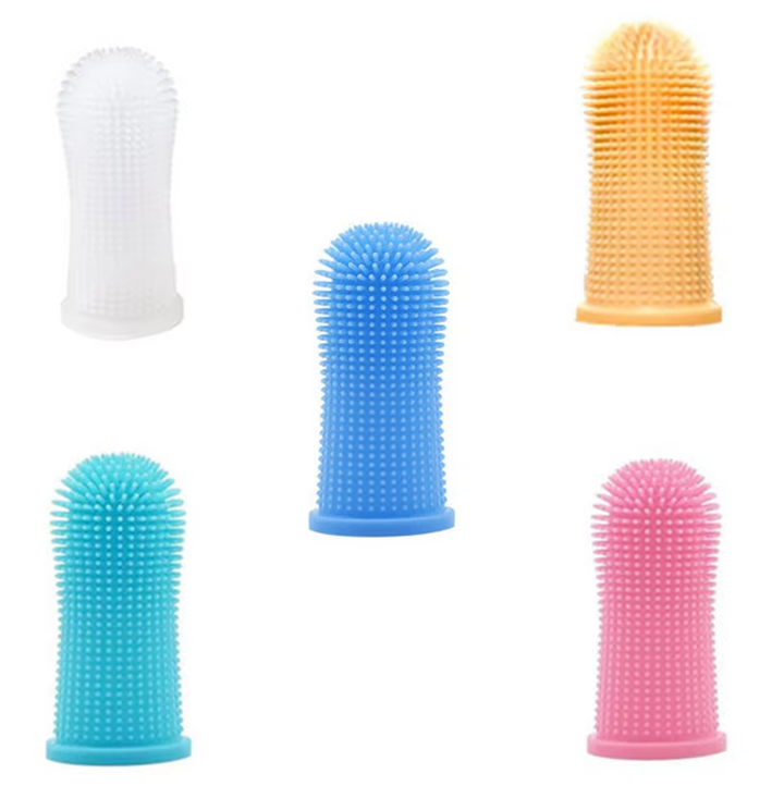 Ergonomisk finger tandborste i silikon. Utformad för effektiv och skonsam tandrengöring av husdjur.