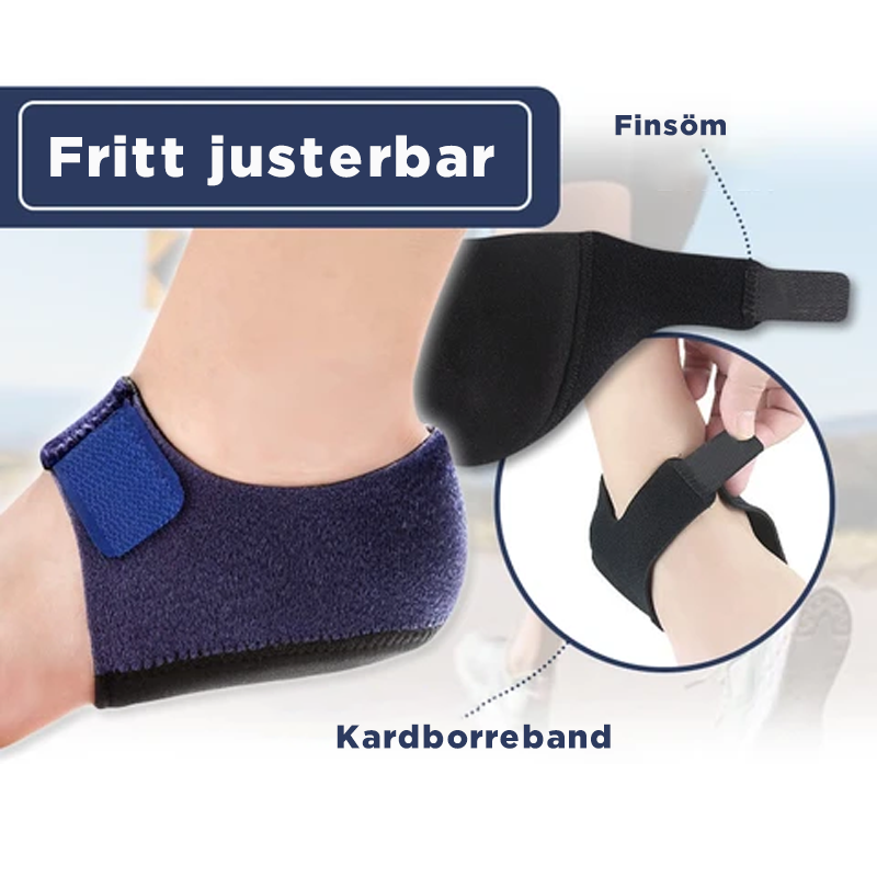 Silikon hälskydd med gel för komfort och stöd, justerbar design, blå och svart färg, andningsbart material.