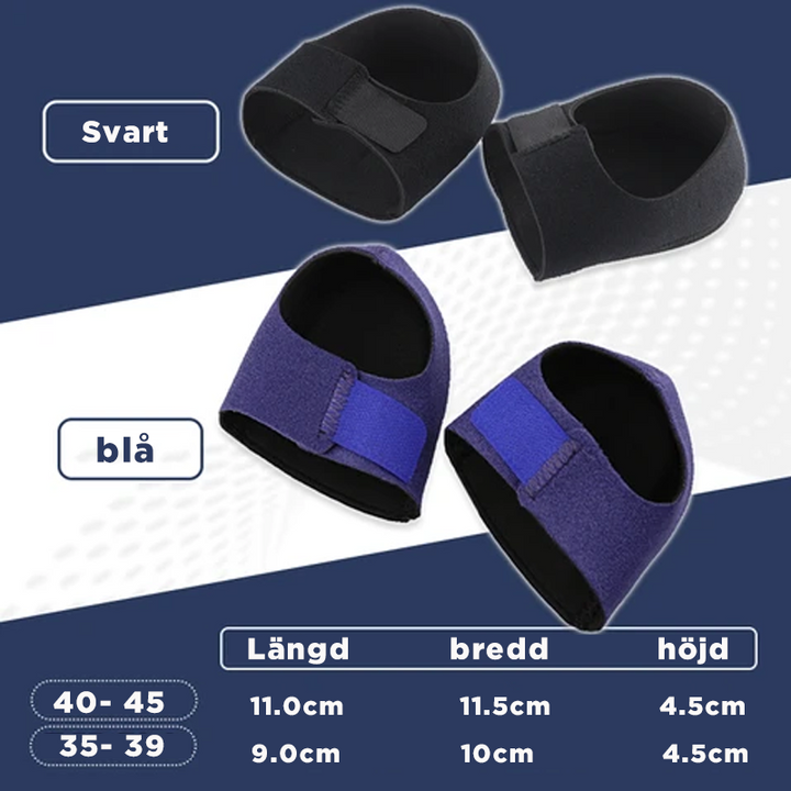 Silikon hälskydd med gel för komfort och stöd, justerbar design, blå och svart färg, andningsbart material.