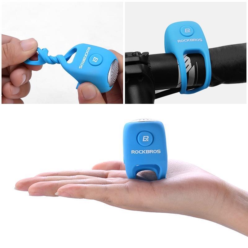 "Silikon ringklocka för cykel på styre, vattentät, lättanvänd, elastisk, modern design, finns i flera färger."