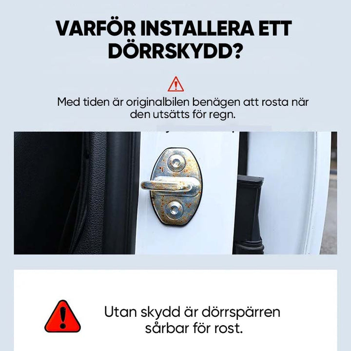"Silikon skyddshölje för bil dörrlås i svart, minskar slitage och skyddar mot repor och rost, enkel installation."