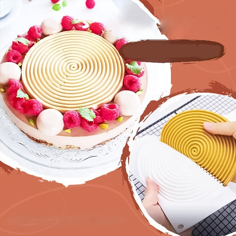 "Silikon Tourbillon Tårtform med utsmyckad design för bakverk, 20 cm form och 6 små formar för kreativa desserter"