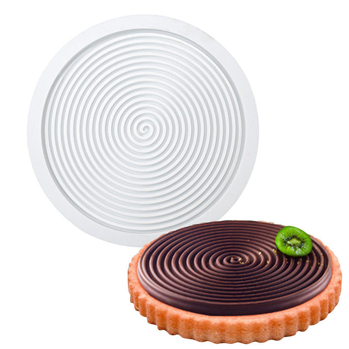 "Silikon Tourbillon Tårtform med utsmyckad design för bakverk, 20 cm form och 6 små formar för kreativa desserter"