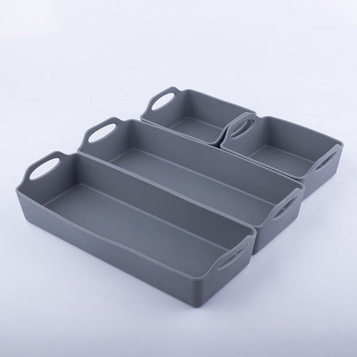Silikonbakplåtspann med avdelare och handtag, non-stick, värmetålig, perfekt för effektiv och bekväm matlagning.