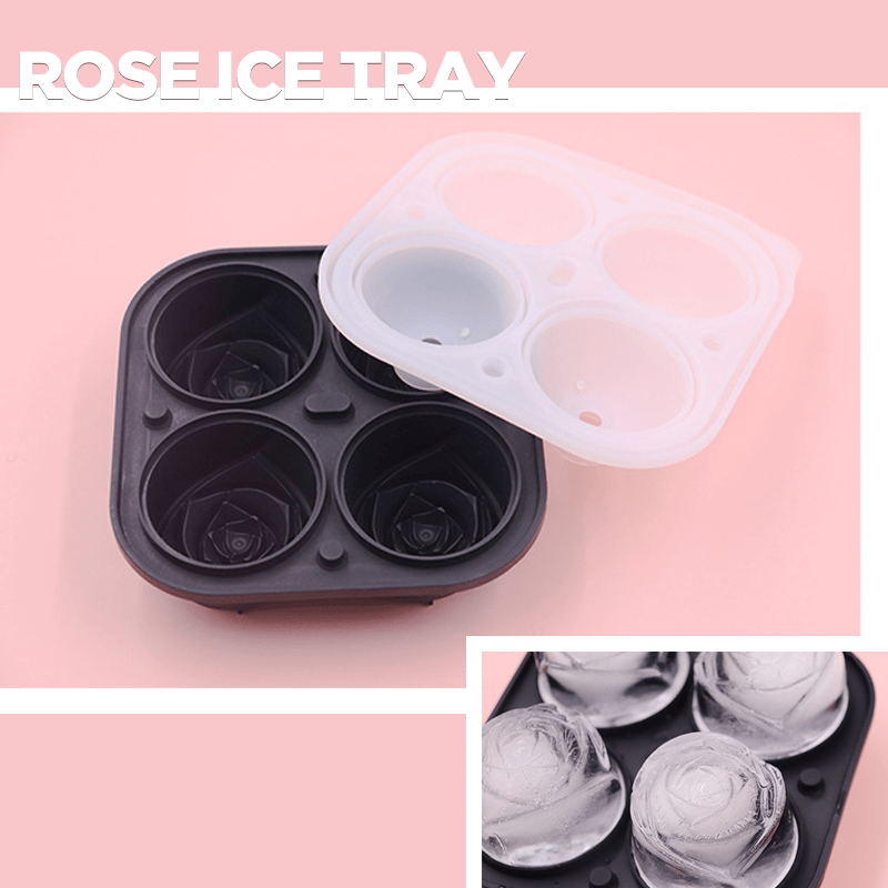 "Silikonform för rosformade isbollar i mångfärgad silikon, elegant och hållbar för kök och dryckesupplevelser."