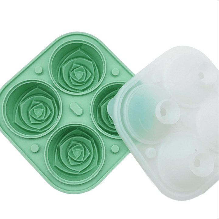 "Silikonform för rosformade isbollar i mångfärgad silikon, elegant och hållbar för kök och dryckesupplevelser."