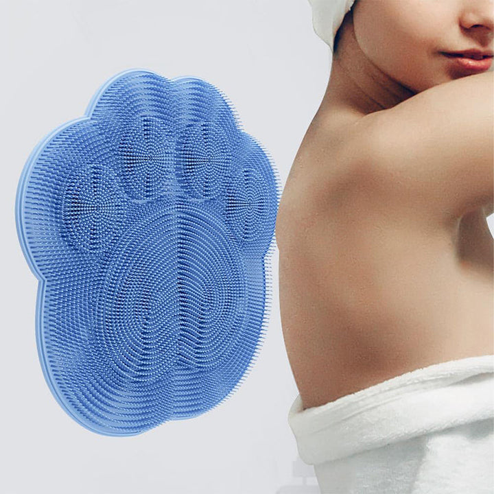"Silikonmatta med sugkoppar och mjuka borstar för fotvård. Stabil och exfolierande, perfekt för spa-liknande hemupplevelse."