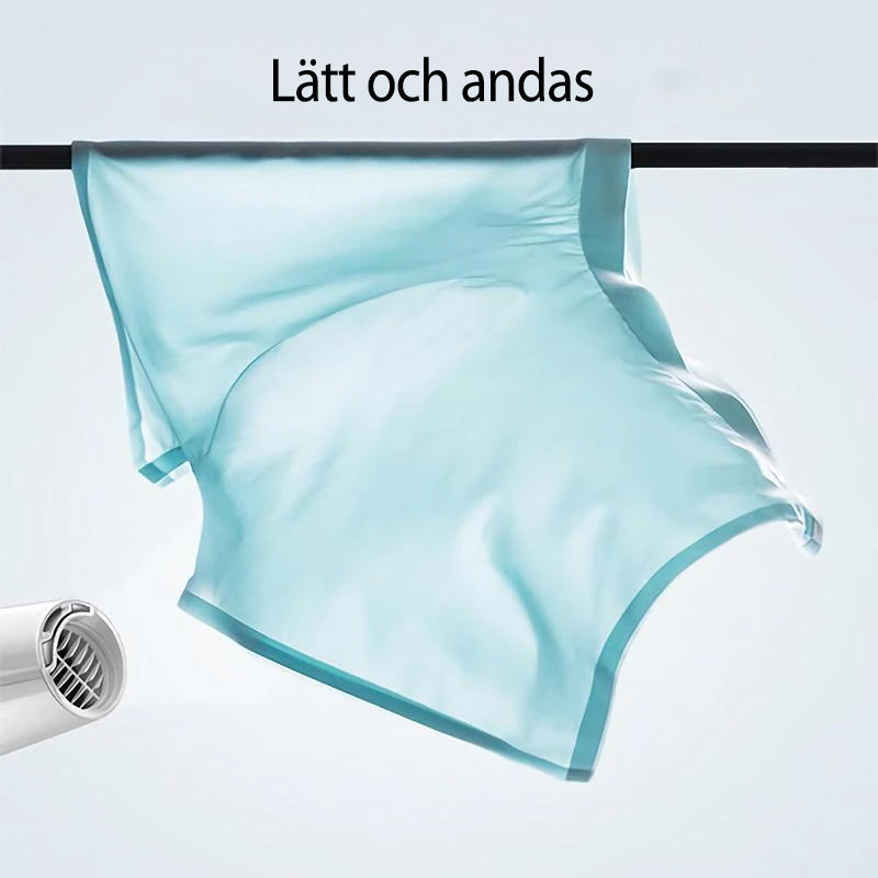 "Silkeslena och andningsbara sommarmaterial herrkalsonger, halvgenomskinliga, lätt och bekväm passform."