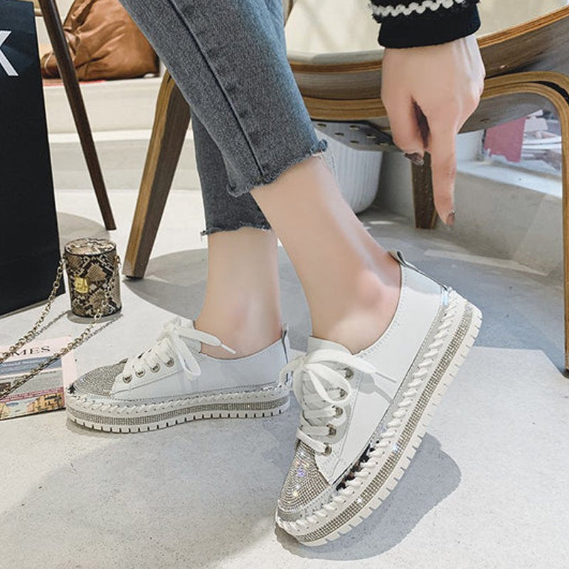 "Silvriga dam XO diamant sneakers med paljetter, glänsande design och EVA innersula för stil och komfort."