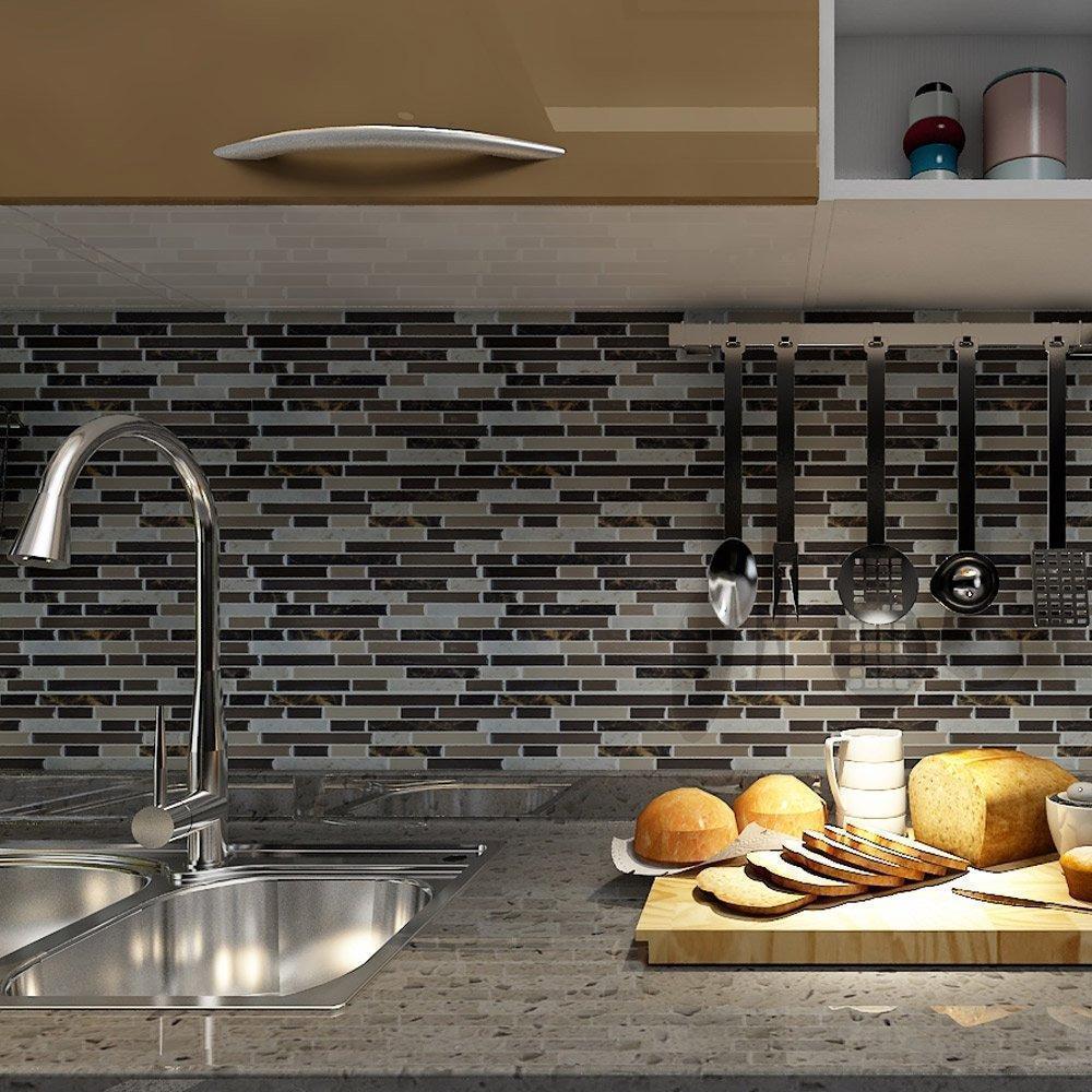 "Självhäftande 3D Mosaik Dekorplast för kök/badrum, realistisk mosaikdesign med 3D-effekt, enkel installation."