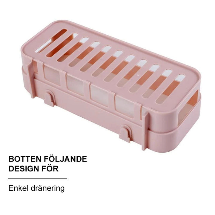 "Självhäftande badrumsförvaringsställ rektangulär i rosa, stilren och praktisk förvaring utan borr, flera färger tillgängliga
