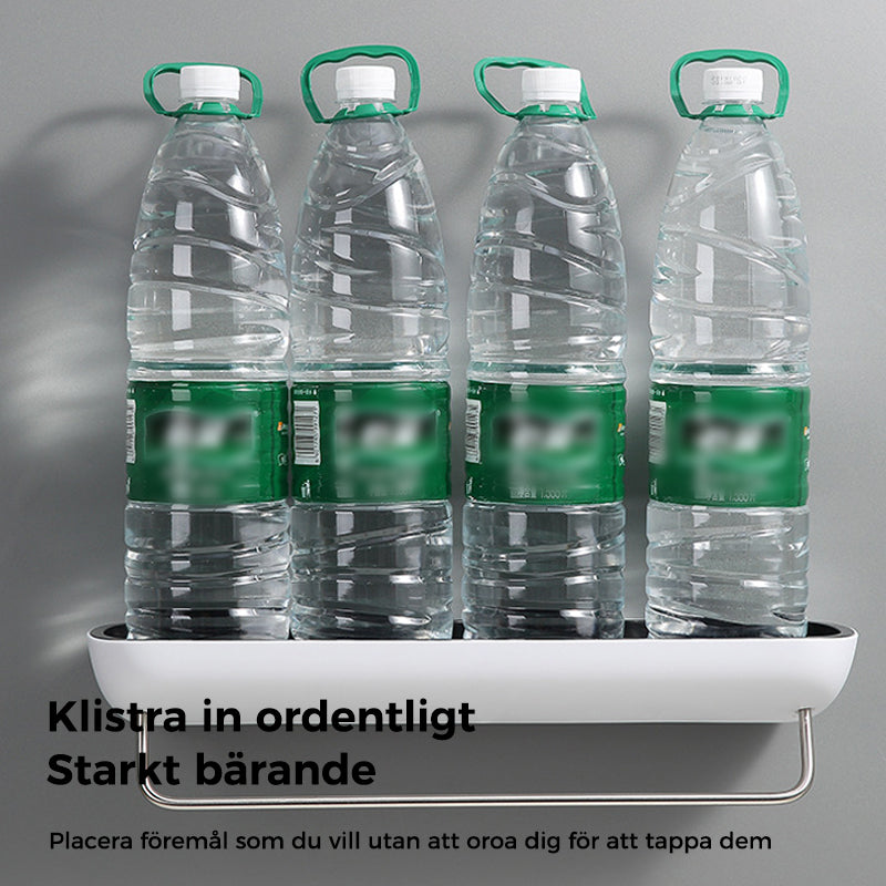 "Självhäftande förvaringslåda i svart och grå, modern design, enkel installation, perfekt för kök och badrum."