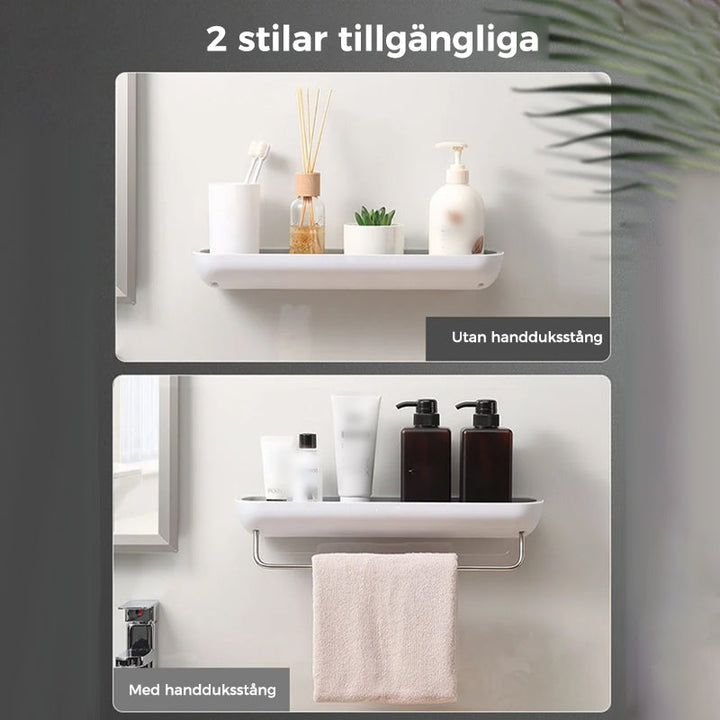 "Självhäftande förvaringslåda i svart och grå, modern design, enkel installation, perfekt för kök och badrum."