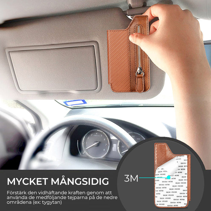"Självhäftande multikorthållare i PU-läder för mobiltelefon, rymmer 6 kort, elegant och kompakt design för dagligt bruk."