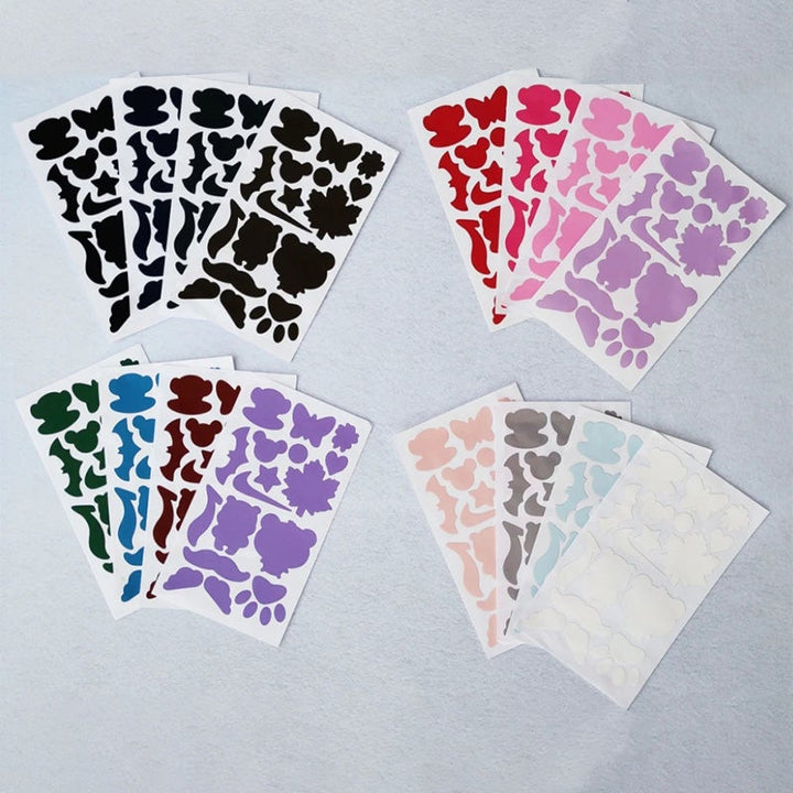 "Självhäftande reparationslappar för vinterjackor i olika färger, perfekt för att snabbt och enkelt reparera jackor."