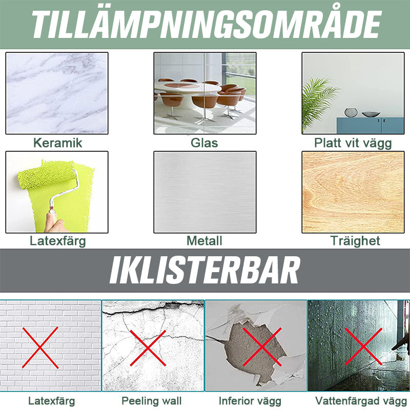 Självhäftande väggspegel i PET, elegant och funktionell för badrum eller hem, lättmonterad, silver, högkvalitativ reflektion.