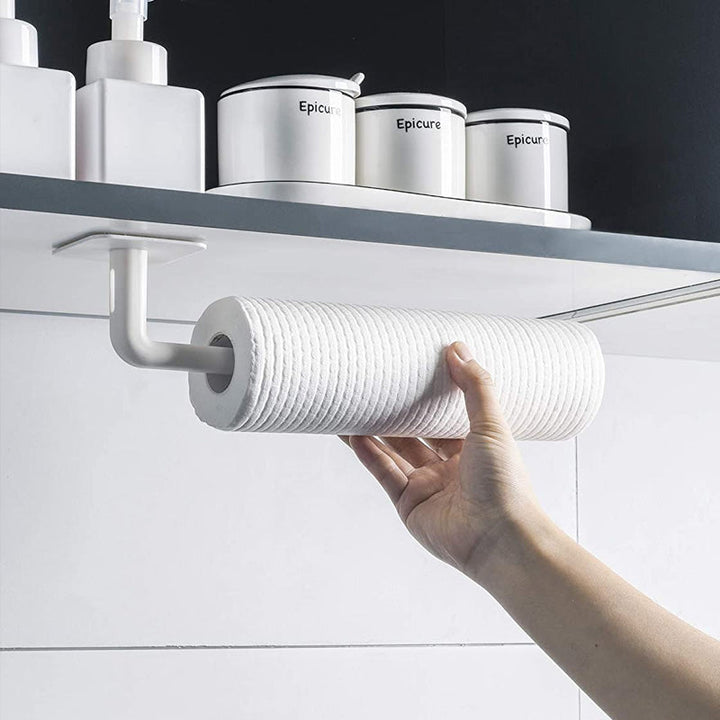 "Självhäftande vit krok i modern design, robust nog att hålla 6,8 kg. Perfekt för kök & badrum, enkel installation."