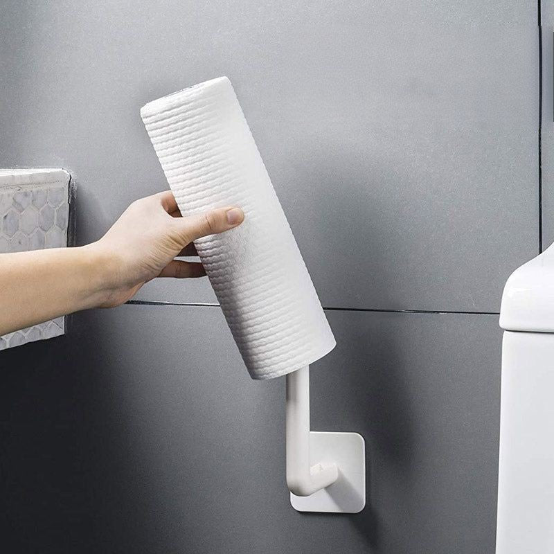 "Självhäftande vit krok i modern design, robust nog att hålla 6,8 kg. Perfekt för kök & badrum, enkel installation."