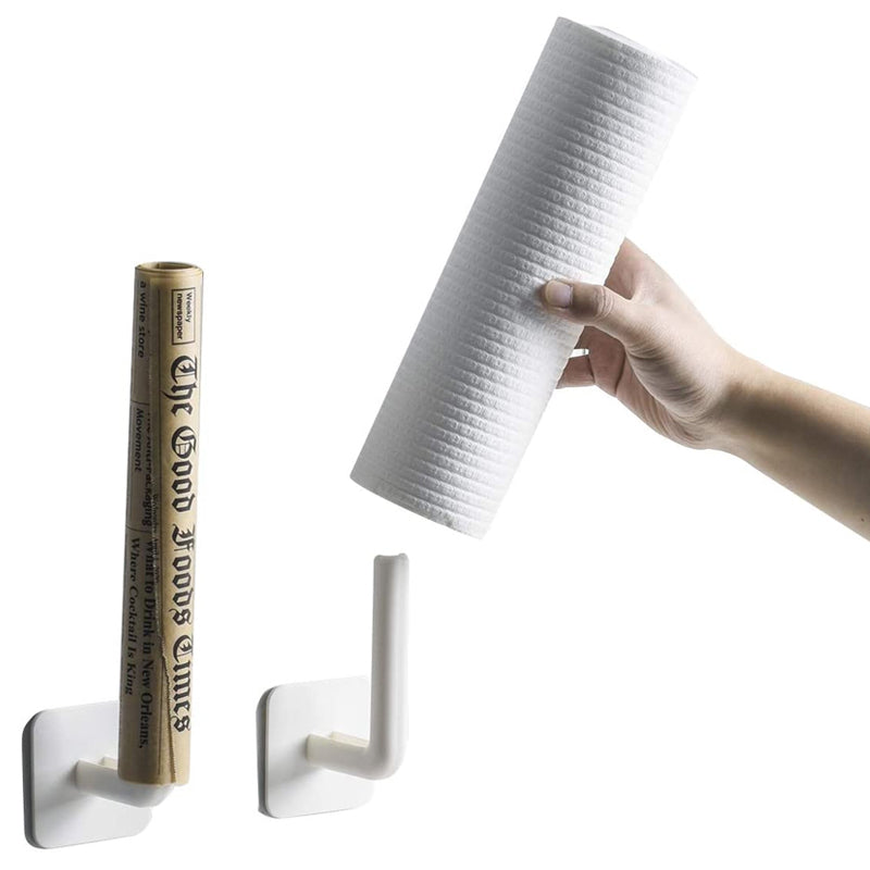 "Självhäftande vit krok i modern design, robust nog att hålla 6,8 kg. Perfekt för kök & badrum, enkel installation."