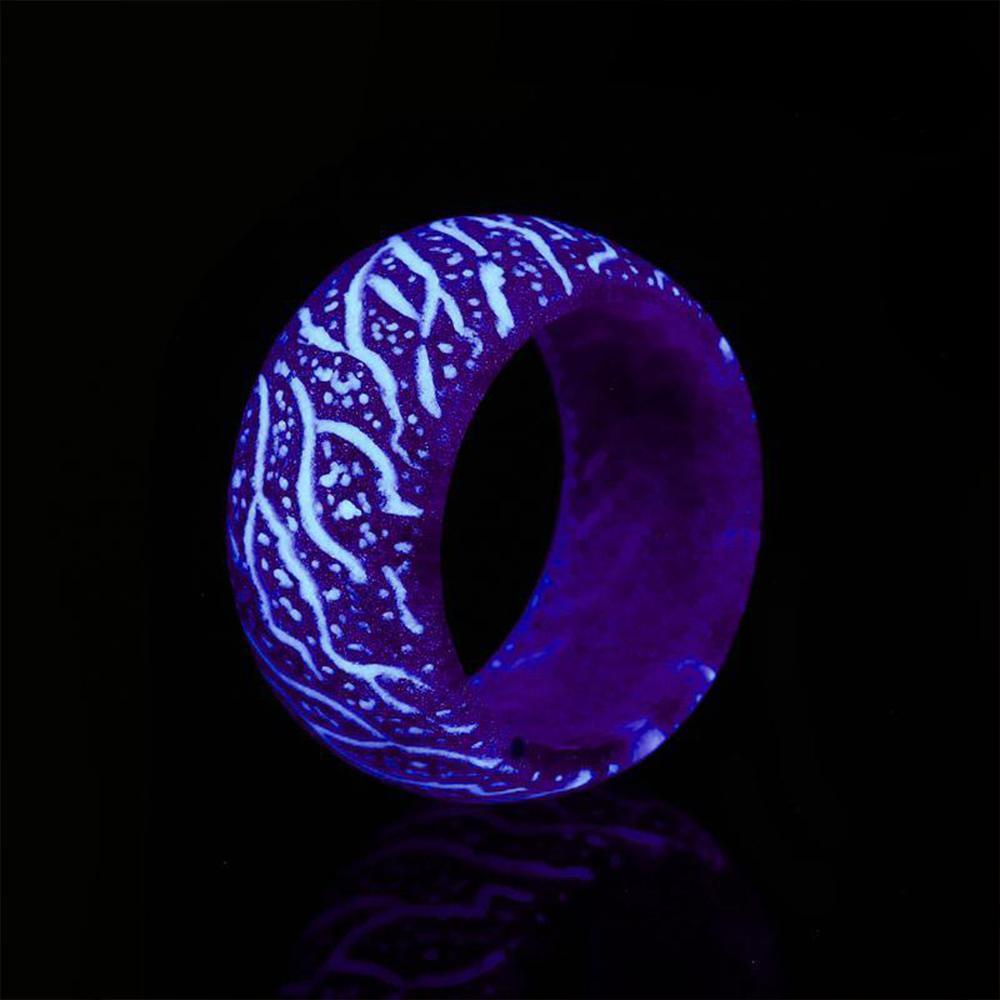 "Självlysande färgglad ring i harts med unik design, lyser i mörkret, perfekt accessoar för kvinnor vid fester och evenemang.