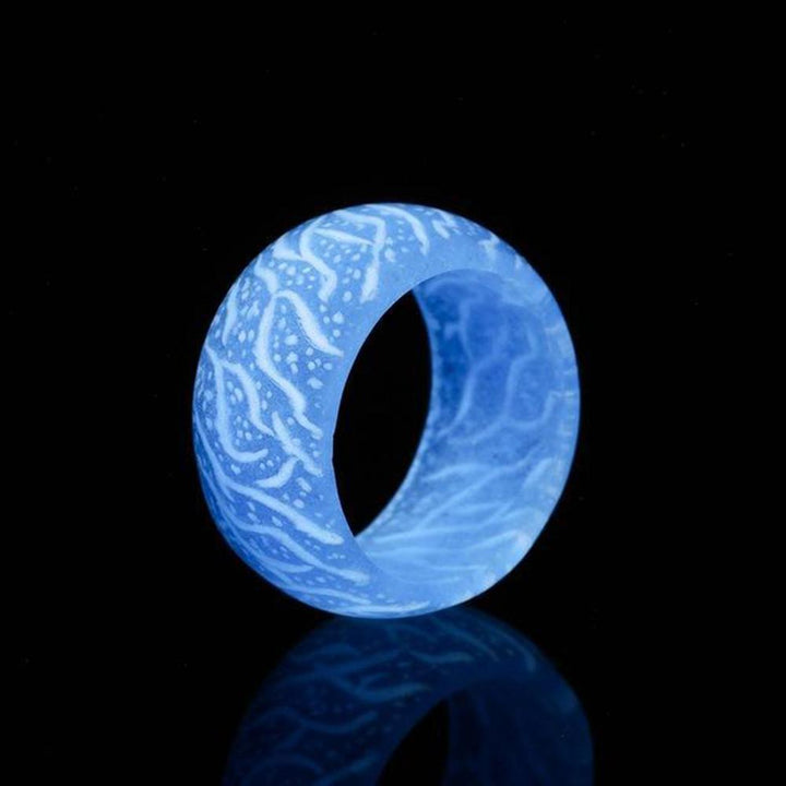 "Självlysande färgglad ring i harts med unik design, lyser i mörkret, perfekt accessoar för kvinnor vid fester och evenemang.