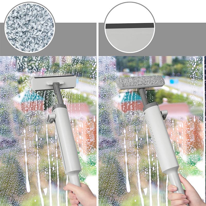 "Självpressande minimopp i kompakt design, rosa, grå eller vit, med mikrofiber för effektiv våt och torr städning."