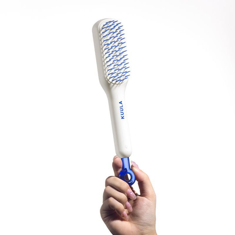 "Självrengörande antistatisk massagekam, ergonomisk design, blå färg, för alla hårtyper, bekväm och tidseffektiv."