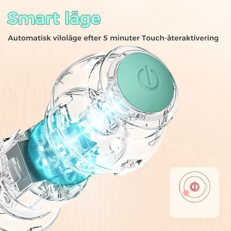 "Självrullande interaktiv kattboll i blått, rosa - Håller katten aktiv med automatisk rullning och blinkande ljus."