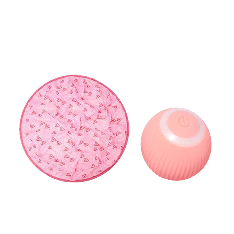 "Självrullande interaktiv kattboll i blått, rosa - Håller katten aktiv med automatisk rullning och blinkande ljus."