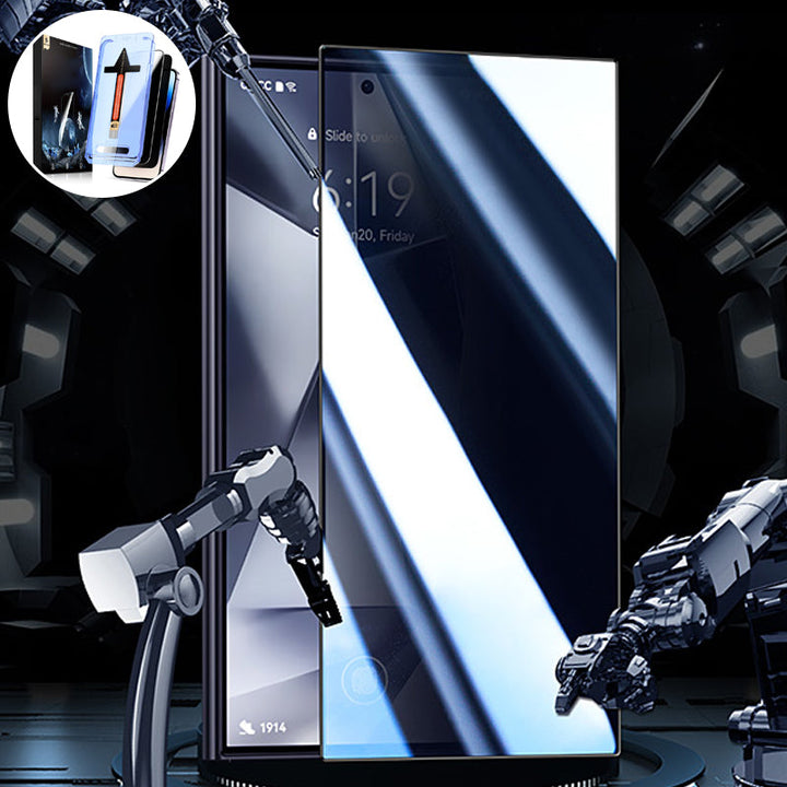 "Skärmskydd av sekretessglas för smartphone, ultratydlig display, anti-repor och anti-fingeravtryck, stilrent och säkert."