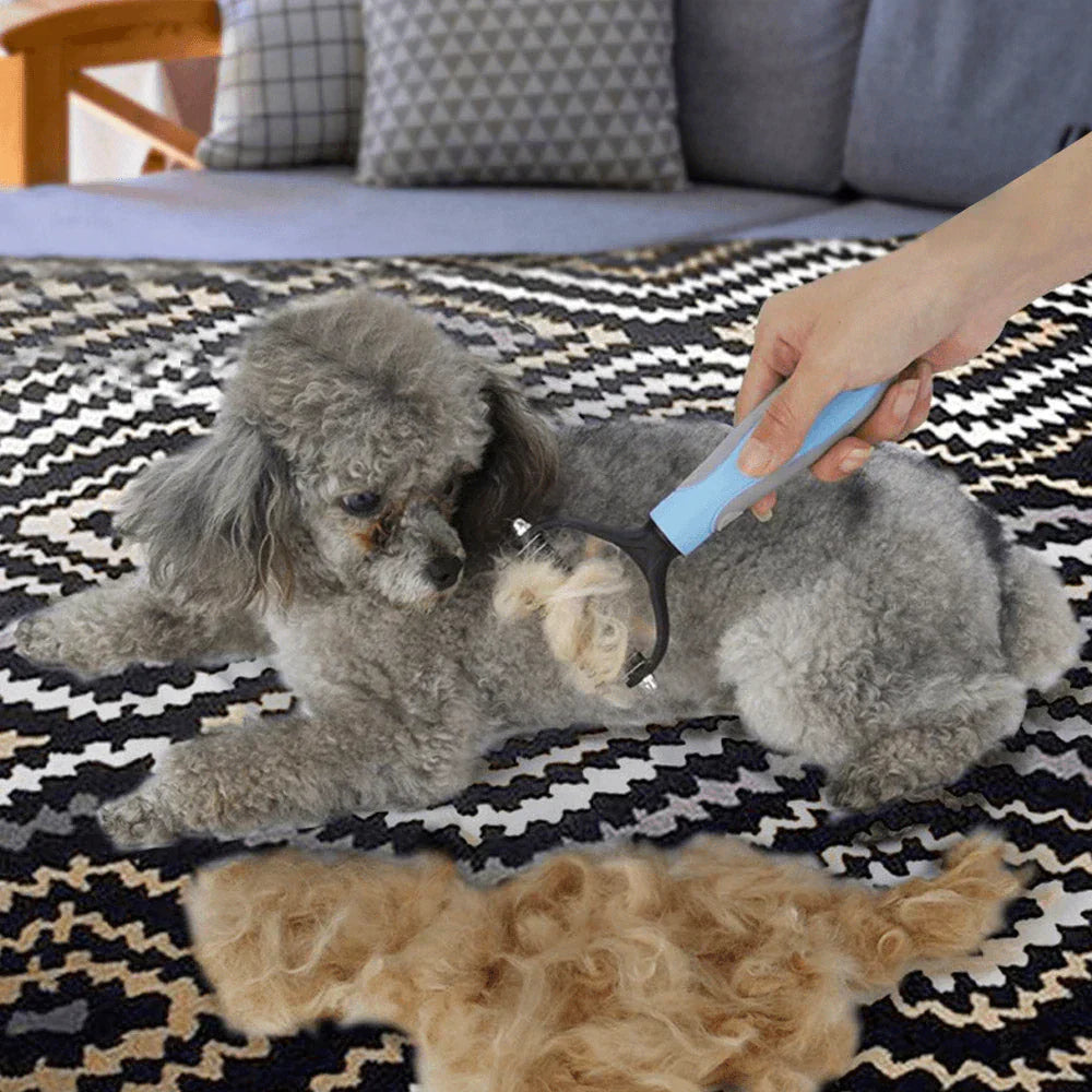 Förbättrad pälsvård och minskad fällning med denna skonsamma avknutningskam för hund och katt.