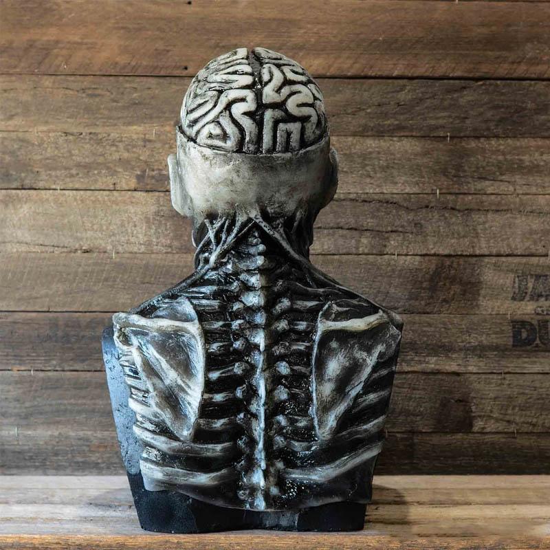 "Skrämmande unisex latex skelettmask för Halloween, realistisk design med markerade konturer och spöklikt uttryck."