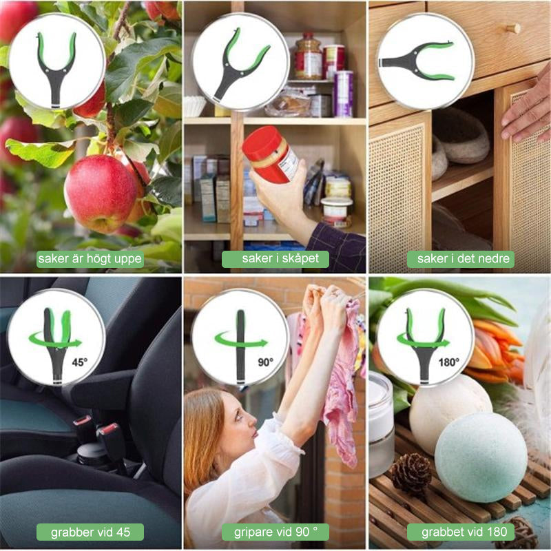 "Skräpplockare, justerbar med magnet och vikbar design för enklare skräpinsamling och metallupptagning i trädgård eller hem."