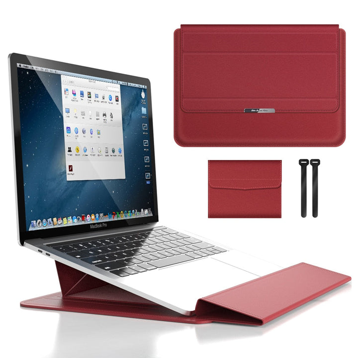 Optimerad laptopväska för arbete och studier, omvandlas till ergonomiskt stativ för långa pass.