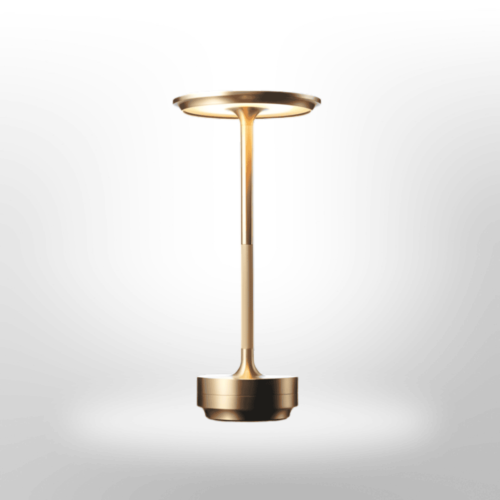 Minimalistisk sladdlös bordslampa, touchstyrd LED för stämningsfull hembelysning.